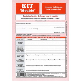 WEBER EDITION 22578 Kit Meuble Non Saisonnier 8f Contrat Inventaire Meubles Objets Mobiliers Caution Solidaire etat 