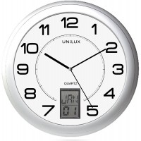 Unilux Instinct 100340853 Pendule de bureau Systeme Quartz avec Changement d'Heures d'Ete Hivers Automatique et Dateur numerique