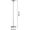 Unilux Varialux Lampadaire LED 25W 3000 Lumens a  Variation d'intensite lumineuse 180 x 34 cm Gris metal