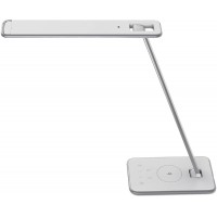 UNILUX 400093836 Lampe de bureau LED, Aluminium, Integriert, 11 W, Gris metal/Blanc, 41 x 32,8 x 20,5 cm 