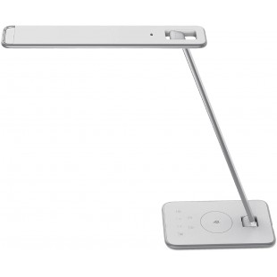 UNILUX 400093836 Lampe de bureau LED, Aluminium, Integriert, 11 W, Gris metal/Blanc, 41 x 32,8 x 20,5 cm 