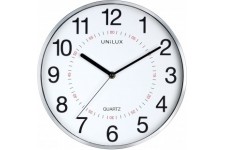 Unilux Aria Horloge Murale 28,5cm Systeme Quartz avec Double Affichage Metal Gris
