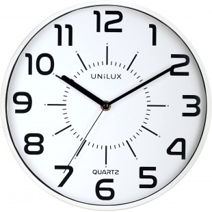 Unilux Pop Horloge Murale Systeme Quartz Silencieuse Diametre 28 cm Blanc