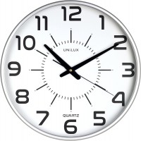 Unilux Maxi Pop Horloge Murale Systeme Quartz Silencieuse Diametre 37,5 cm Gris metal