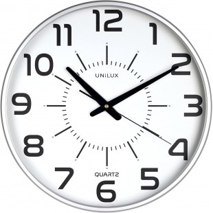 Unilux Maxi Pop Horloge Murale Systeme Quartz Silencieuse Diametre 37,5 cm Gris metal