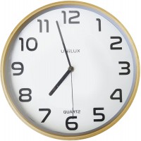 Unilux Baltic Horloge Murale Silencieuse Diametre 31,5 cm Systeme Quartz, Bois/Blanc