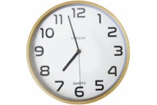 Unilux Baltic Horloge Murale Silencieuse Diametre 31,5 cm Systeme Quartz, Bois/Blanc