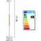 Unilux Pryska Lampadaire LED 40W 4000 Lumens a  Variation d'Intensite lumineuse 180 x 34cm Blanc/Hetre 