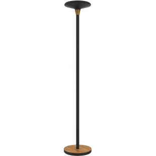 Unilux BALY Lampadaire LED 44W 5300 Lumens a  Variation d'Intensite lumineuse 180 x 34cm Noir/Bamboo