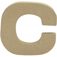 Decopatch AC815C - Un support en papier brun mache 1,5x8,5x8,5 cm, Lettre minuscule c