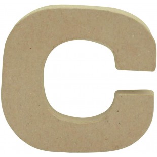 Decopatch AC815C - Un support en papier brun mache 1,5x8,5x8,5 cm, Lettre minuscule c