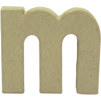 Decopatch AC825C - Un support en papier brun mache 1,5x9,5x8,5 cm, Lettre minuscule m