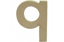 Decopatch AC829C - Un support en papier brun mache 1,5x8,5x12 cm, Lettre minuscule q