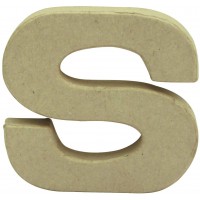 Decopatch AC831C - Un support en papier brun mache 1,5x8,5x8,5 cm, Lettre minuscule s
