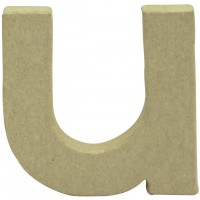 Decopatch AC833C - Un support en papier brun mache 1,5x8,5x8,5 cm, Lettre minuscule u