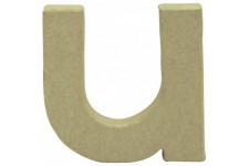 Decopatch AC833C - Un support en papier brun mache 1,5x8,5x8,5 cm, Lettre minuscule u