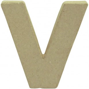 Decopatch AC834C - Un support en papier brun mache 1,5x8,5x8,5 cm, Lettre minuscule v