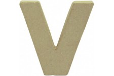Decopatch AC834C - Un support en papier brun mache 1,5x8,5x8,5 cm, Lettre minuscule v
