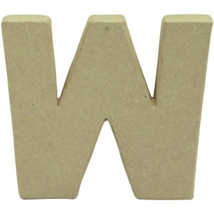 Decopatch AC835C - Un support en papier brun mache 1,5x10x8,5 cm, Lettre minuscule w