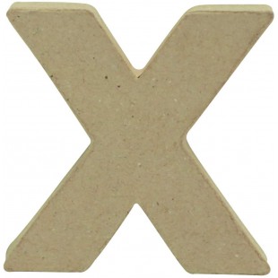 Decopatch AC836C - Un support en papier brun mache 1,5x8,5x8,5 cm, Lettre minuscule x