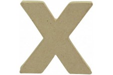 Decopatch AC836C - Un support en papier brun mache 1,5x8,5x8,5 cm, Lettre minuscule x