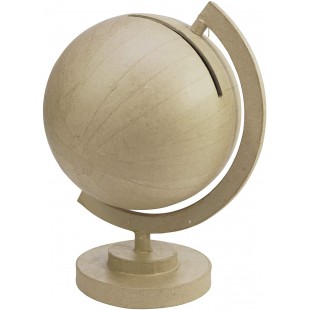 Decopatch EV015C - Un support en papier brun mache 23x23x29,5 cm, Urne globe