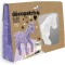 Decopatch KIT010O - Un mini-kit comprenant un animal en papier pulpe blanc, 2 feuilles Decopatch, un pinceau et un po