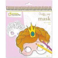 Avenue Mandarine GY021O - Un carnet a spirale Graffy pop mask comprenant 24 masques pre-decoupes a colorier (12 des