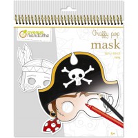 Avenue Mandarine GY022O - Un carnet a  spirale Graffy pop mask comprenant 24 masques pre-decoupes a  colorier (12 designs x 2) 2