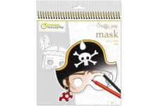 Avenue Mandarine GY022O - Un carnet a spirale Graffy pop mask comprenant 24 masques pre-decoupes a colorier (12 des