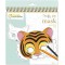 Avenue Mandarine - Carnet a Spirale Graffy Pop Mask Animaux - 24 Masques a Colorier predecoupes - Papier Clairefont