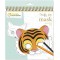 Avenue Mandarine - Carnet a Spirale Graffy Pop Mask Animaux - 24 Masques a Colorier predecoupes - Papier Clairefont