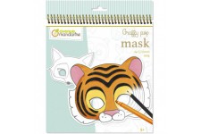 Avenue Mandarine - Carnet a Spirale Graffy Pop Mask Animaux - 24 Masques a Colorier predecoupes - Papier Clairefont