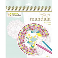 Avenue Mandarine GY071C - Un carnet Graffy pop Mandala 36 pages pre-decoupees a  colorier (12 designs x3) 250g, Magie