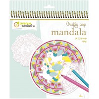 Avenue Mandarine GY071C - Un carnet Graffy pop Mandala 36 pages pre-decoupees a colorier (12 designs x3) 250g, Magie