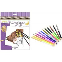 Avenue Mandarine GY093C - Un carnet a spirale Wild 28 pages + Un tube de 12 crayons double pointes