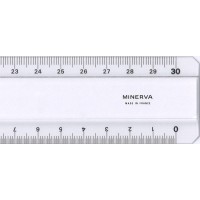 MINERVA Regle 20cm deux biseaux transparent