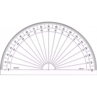 MINERVA Rapporteur 180° en Degre 15cm Transparent