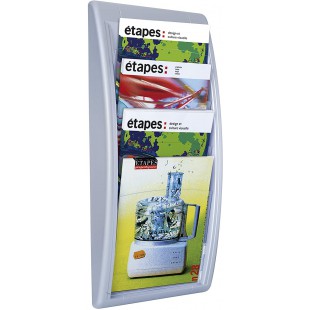 Paperflow Presentoir mural aluminium Quick Fit System 4 cases A4