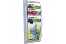 Paperflow Presentoir mural aluminium Quick Fit System 4 cases A4