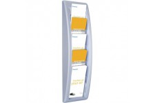 Paperflow Presentoir mural couleur "aluminium" Quick Fit System 5 cases Format 1/3 de A4