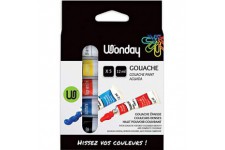 WONDAY Gouache, etui Carton de 5 Tubes de 12 ML Noir