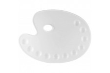 4174-Palette de melange en plastique, environ, blanc, ovale avec 11 trou de prehension, pour peinture acrylique et aquarelle, 35