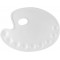 4177 Palette de melanger ovale en plastique avec 9 embouts, trou de prehension pour peinture acrylique et aquarelle Blanc 29 x 2