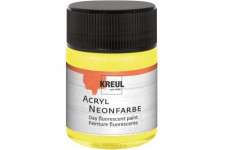 77561 - Peinture fluorescente acrylique, 50 ml, verre jaune fluo, acrylique fluorescent, couleur lumiere du jour a  base d'eau, 