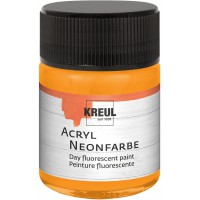 77562 Peinture fluorescente acrylique 50 ml en verre orange fluo acrylique fluorescent - Peinture a  base d'eau, cremeuse semi-c