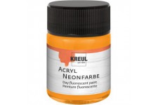 77562 Peinture fluorescente acrylique 50 ml en verre orange fluo acrylique fluorescent - Peinture a  base d'eau, cremeuse semi-c