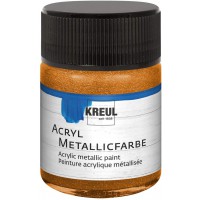 77583 - Acrylique Metallique, 50 ml verre en bronze dore, peinture acrylique glamour a  effet metallique a  base d'eau, couvrant