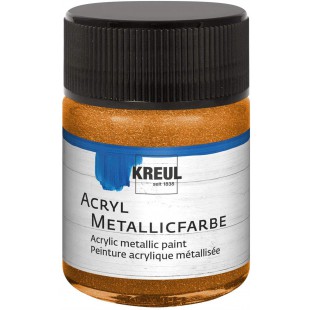 77583 - Acrylique Metallique, 50 ml verre en bronze dore, peinture acrylique glamour a  effet metallique a  base d'eau, couvrant