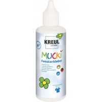 Mucki 42801 Colle pour fenetre 80 ml, sans paraben, sans gluten, sans lactose, vegetalien, sans solvant, inodore, lavable, convi